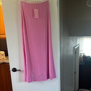 Show Me Your MuMu Pink Ribbed Maxi Skirt